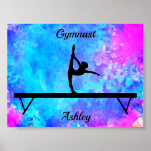 Gymnastics Beam Watercolor Poster