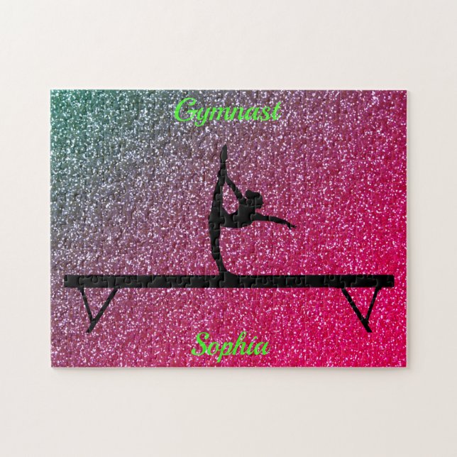 Gymnastics Beam Watermelon Sparkle Jigsaw Puzzle (Horizontal)