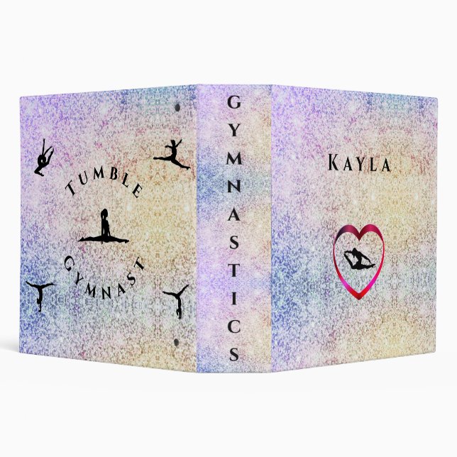 Gymnastics Binder for Girls Personalized w/ Name (Background)