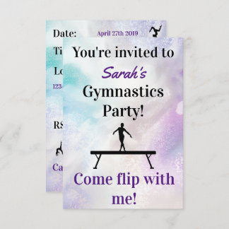 Gymnastics Birthday Invitation | Gymnastics Party