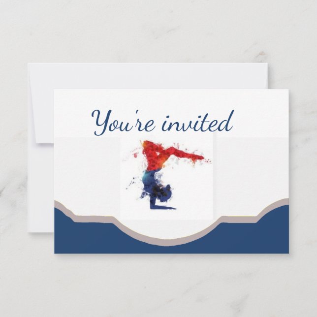 Gymnastics Birthday Party Invitation (Front)