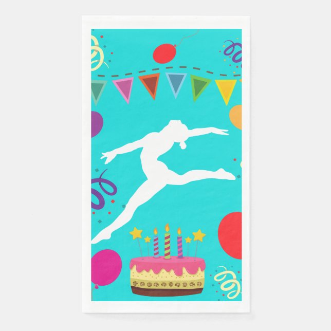 Gymnastics Birthday Party  Napkin (Front)