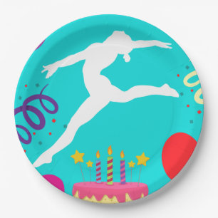 Gymnastics Birthday Party Paper Plate