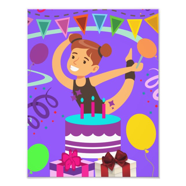 Gymnastics Birthday Party       Photo Print (Front)