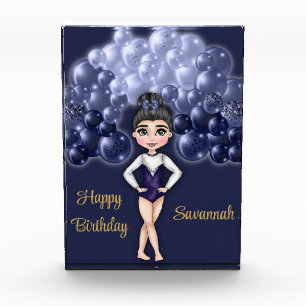 Gymnastics Birthday Party with Blue Balloon Arch Photo Block
