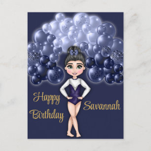 Gymnastics Birthday Party with Blue Balloon Arch Postcard