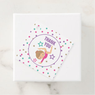 Gymnastics Birthday Thank You Favour Tags