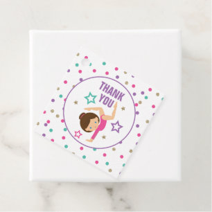Gymnastics Birthday Thank You Favour Tags