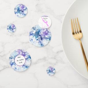 Gymnastics Birthday Uneven Bars Watercolor Confetti