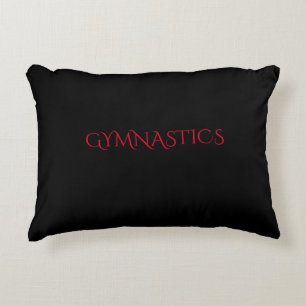 GYMNASTICS black throw pillow. Accent Pillow