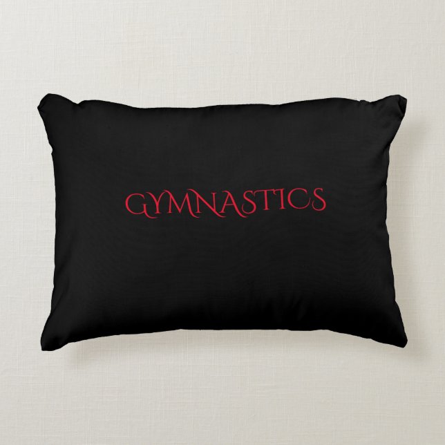 GYMNASTICS black throw pillow. Accent Pillow (Front)