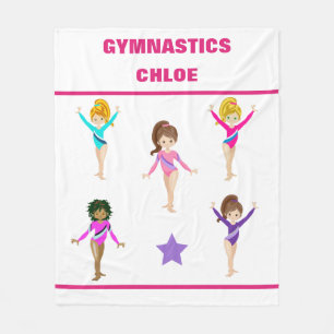 GYMNASTICS BLANKET WITH 5 GYMNASTS PERSONALIZED