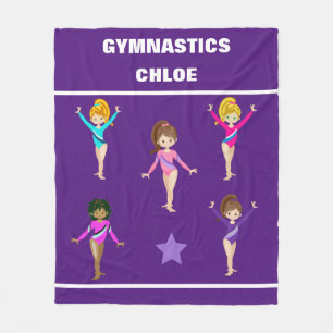 GYMNASTICS BLANKET WITH 5 GYMNASTS PERSONALIZED