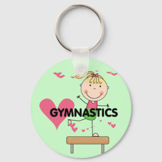 GYMNASTICS - Blonde Girl Balance Beam Tshirts Keychain