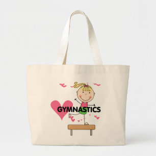 GYMNASTICS - Blonde Girl Balance Beam Tshirts Large Tote Bag