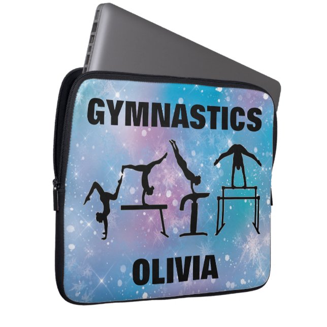 Gymnastics Blue Glam   Laptop Sleeve (Front Right)