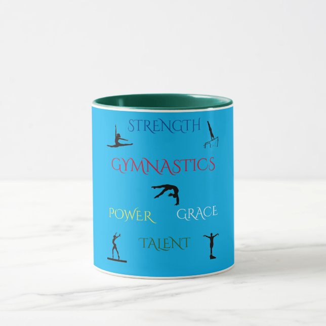 GYMNASTICS BLUE /GREEN TWO TONE MUG. MUG (Center)