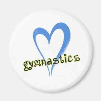 Gymnastics blue heart magnet