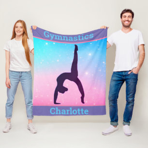 Gymnastics Bridge Kickover Pastel Fleece Blanket