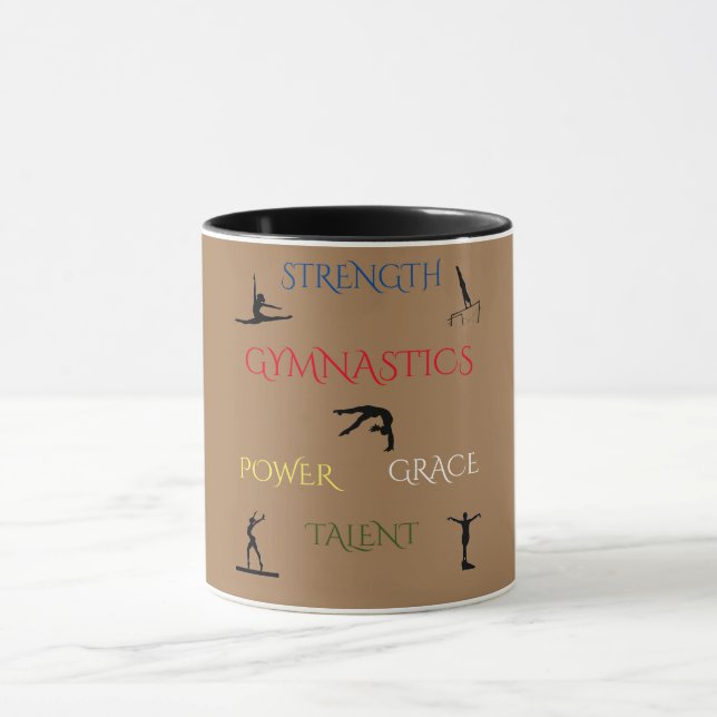 GYMNASTICS BROWN/BLACK TWO TONE MUG. MUG (Center)