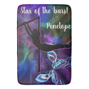 Gymnastics Butterfly Star of the Bars Personalized Bath Mat