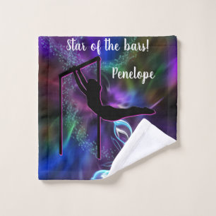 Gymnastics Butterfly Star of the Bars Personalized Wash Cloth