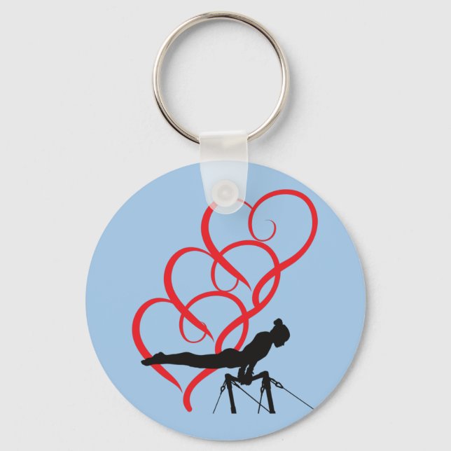 Gymnastics button keychain. keychain (Front)