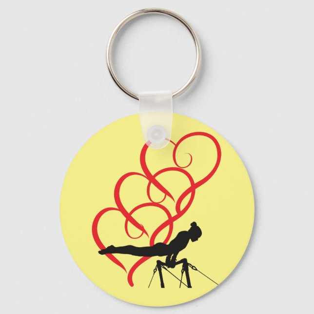 Gymnastics button keychain. keychain (Front)