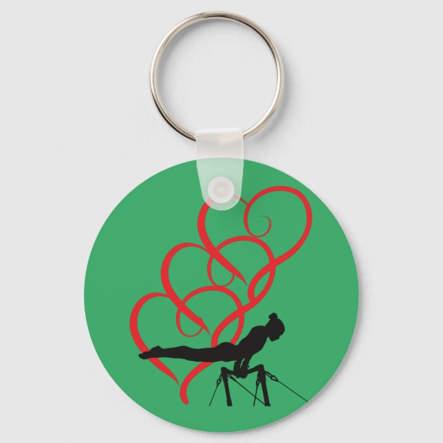 Gymnastics button keychain. keychain (Front)