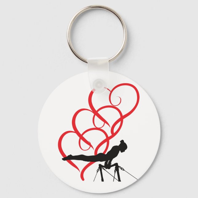 Gymnastics button keychain. keychain (Front)