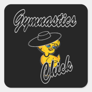 Gymnastics Chick #4 Square Sticker