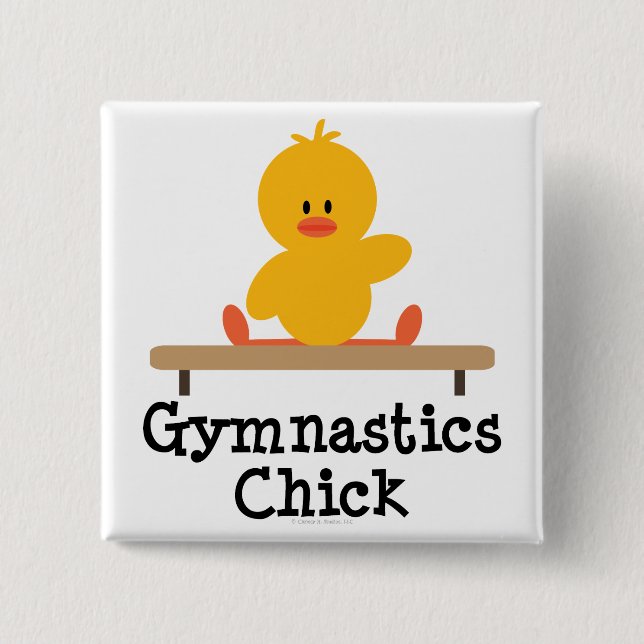 Gymnastics Chick Button (Front)