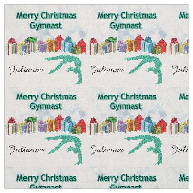 Gymnastics Christmas Personalized Fabric (Swatch)