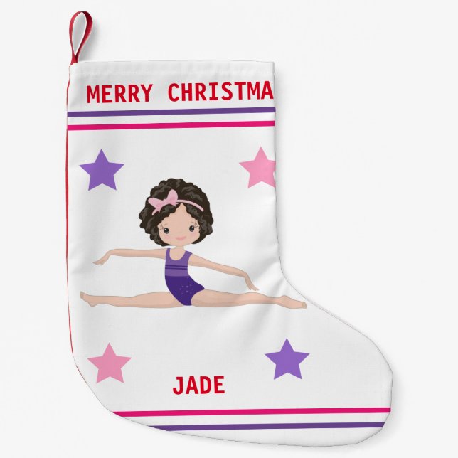 GYMNASTICS CHRISTMAS STOCKING FOR GIRLS. (Front)