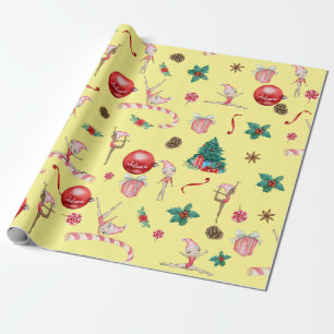Gymnastics Christmas Wrapping Paper Custom Name 