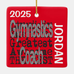 Gymnastics Coach Extraordinaire CUSTOM Ceramic Ornament