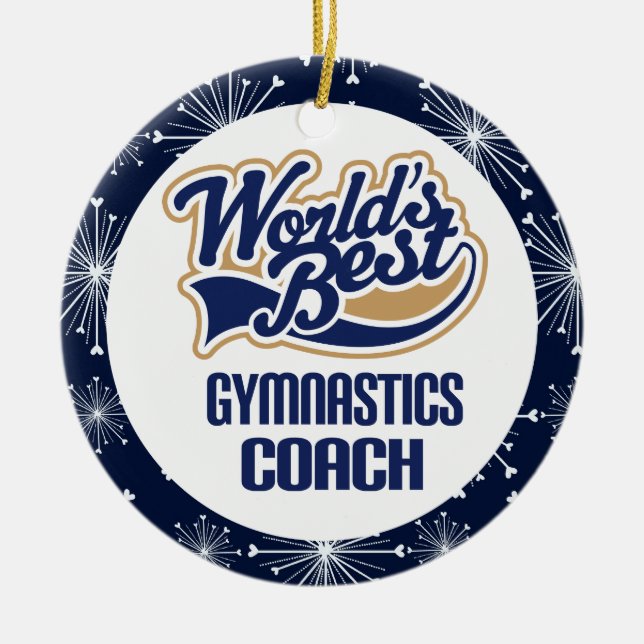 Gymnastics Coach Gift Ornament (Front)
