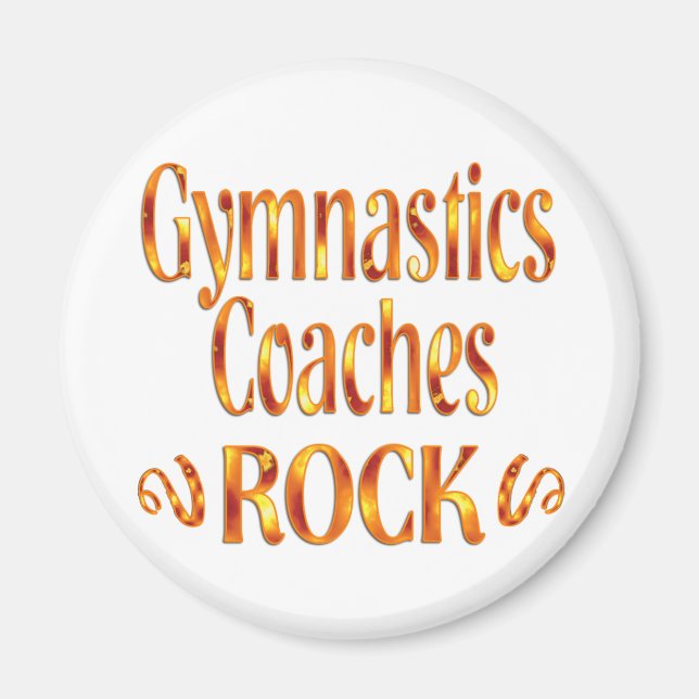 Gymnastics Coaches Rock Magnet (Front)