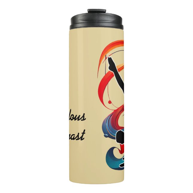 Gymnastics Colourful background Gymnast personaliz Thermal Tumbler (Front)