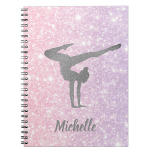 Gymnastics colourful Glitter Notebook
