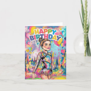 Gymnastics colourful painted personalized birthday invitation