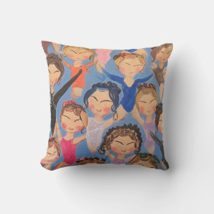 Gymnastics colourful pattern gift throw pillow