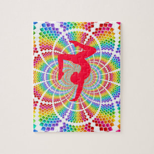 Gymnastics colourful puzzle for girls.