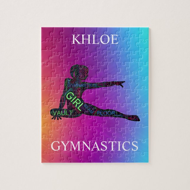 Gymnastics Colourful Word Art    Jigsaw Puzzle (Vertical)