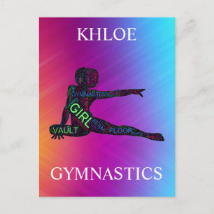 Gymnastics Colourful Word Art    Postcard
