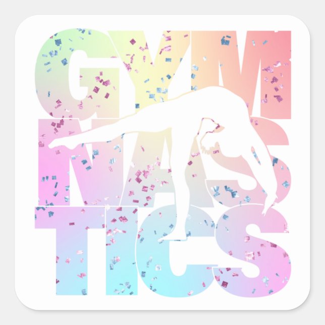 Gymnastics Confetti Letters  Square Sticker (Front)