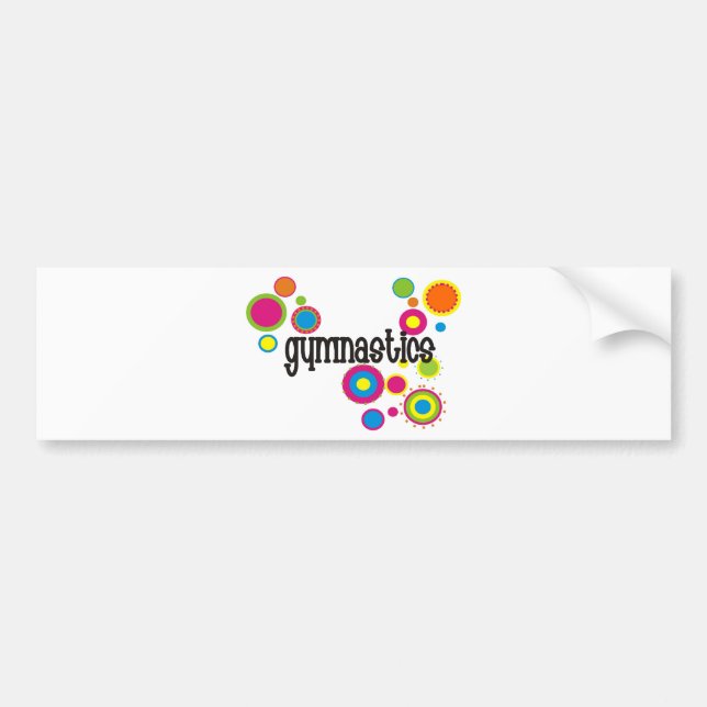 Gymnastics Cool Polka Dots Bumper Sticker (Front)
