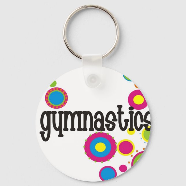 Gymnastics Cool Polka Dots Keychain (Front)