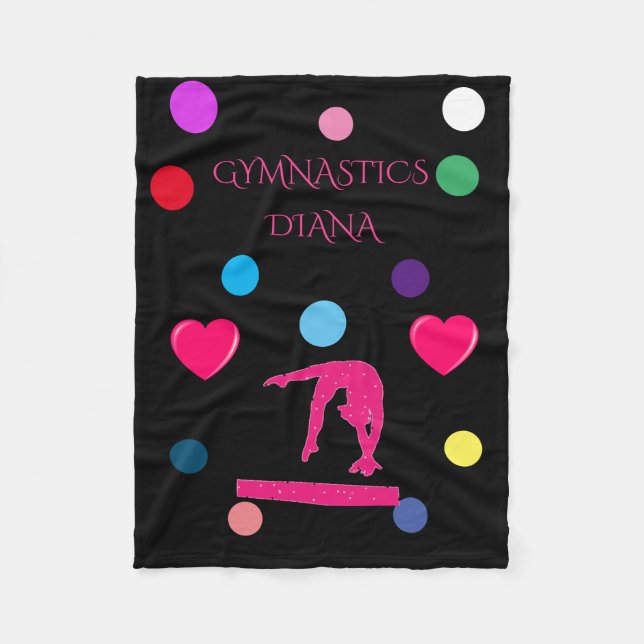 "GYMNASTICS" couverture en toison avec nom personn (Devant)