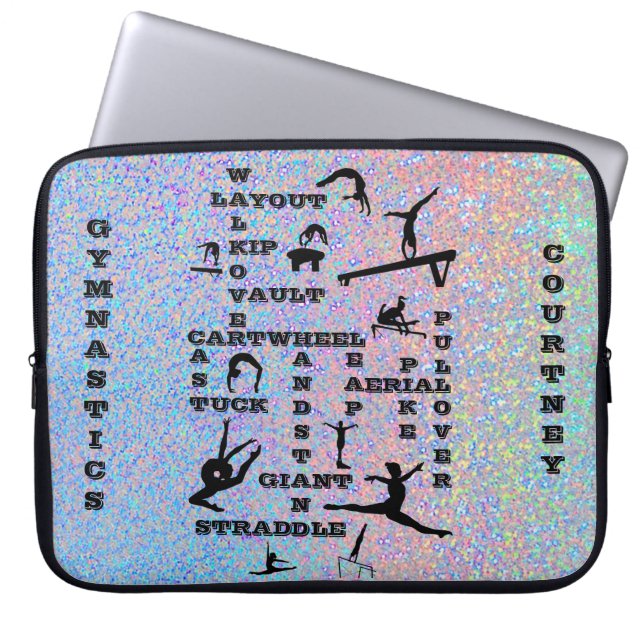 Gymnastics Crossword Personalized Electronics Bag (Front)